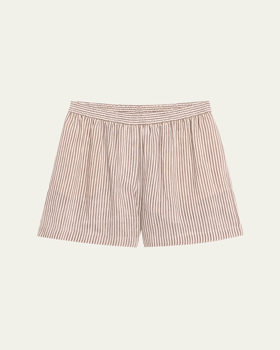 Seaside Stripe Linen Silk Shorts